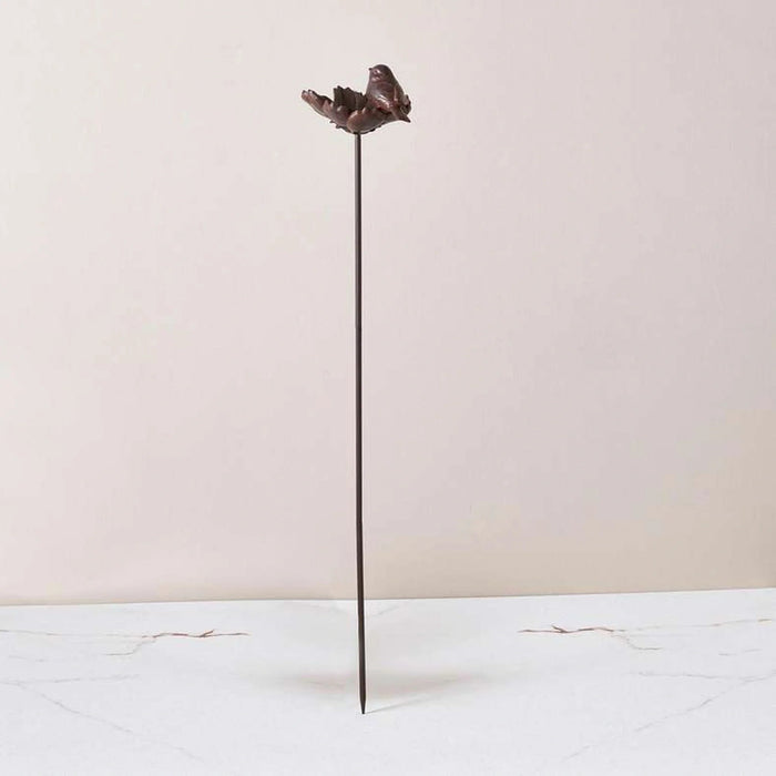 Flax Resin Bird Garden Stake 19.7X14.5X9.5Cm - Brown Pan Home