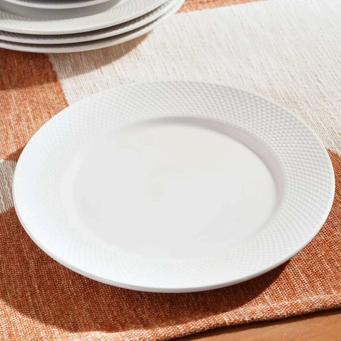 Flecked 12-Piece Porcelain Dinner Set -White