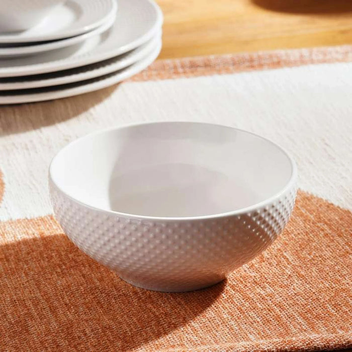 Flecked 12-Piece Porcelain Dinner Set -White