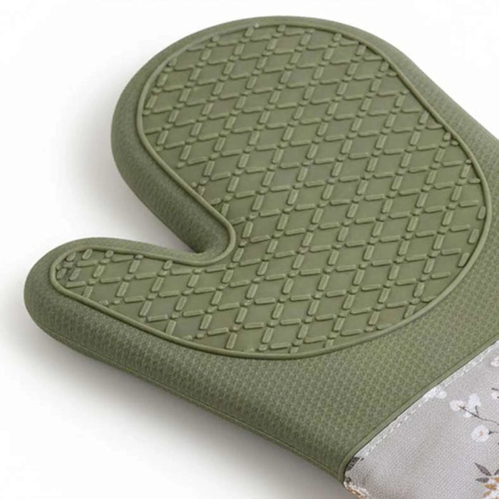 Fleur Silicon Ovenmitten 18X33Cm - Sage
