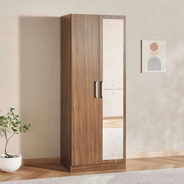 Flexo 2 Door Wardrobe With Mirror - Almond