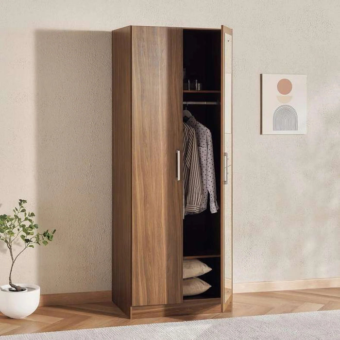 Flexo 2 Door Wardrobe With Mirror - Almond
