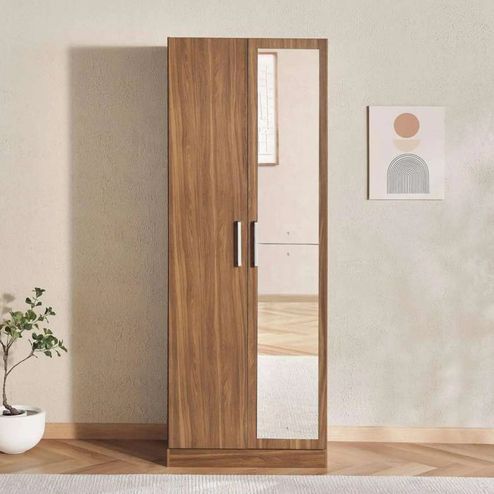 Flexo 2 Door Wardrobe With Mirror - Almond