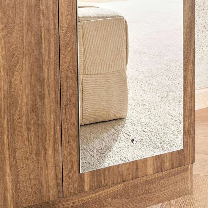 Flexo 2 Door Wardrobe With Mirror - Almond