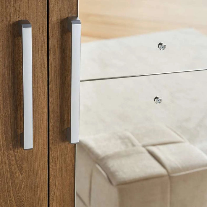 Flexo 3 Door Wardrobe With Mirror - Almond