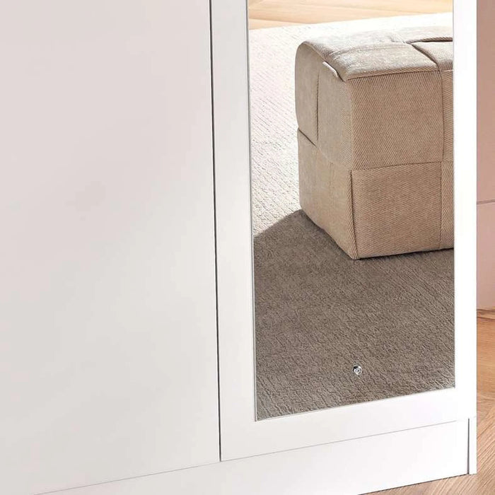 Flexo 3 Door Wardrobe With Mirror - White