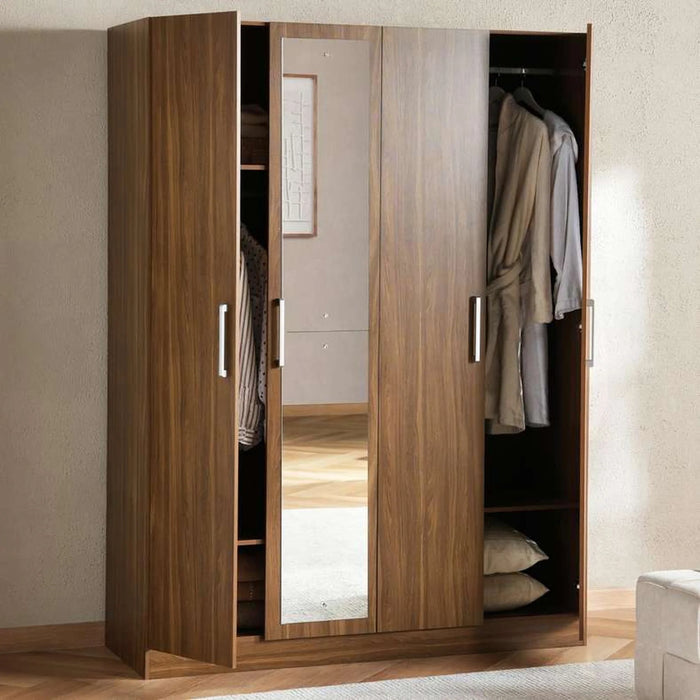 Flexo 4 Door Wardrobe With Mirror -  Almond