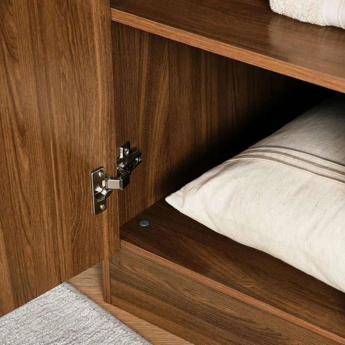 Flexo 4 Door Wardrobe With Mirror -  Almond