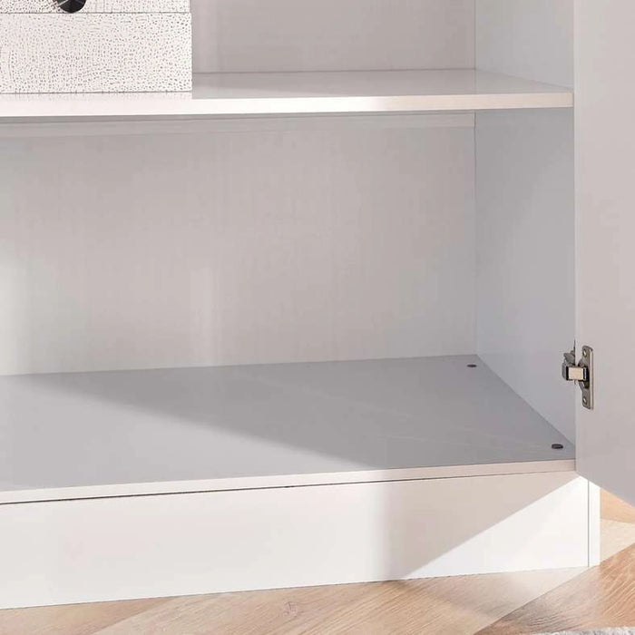 Flexo 4 Door Wardrobe With Mirror - White