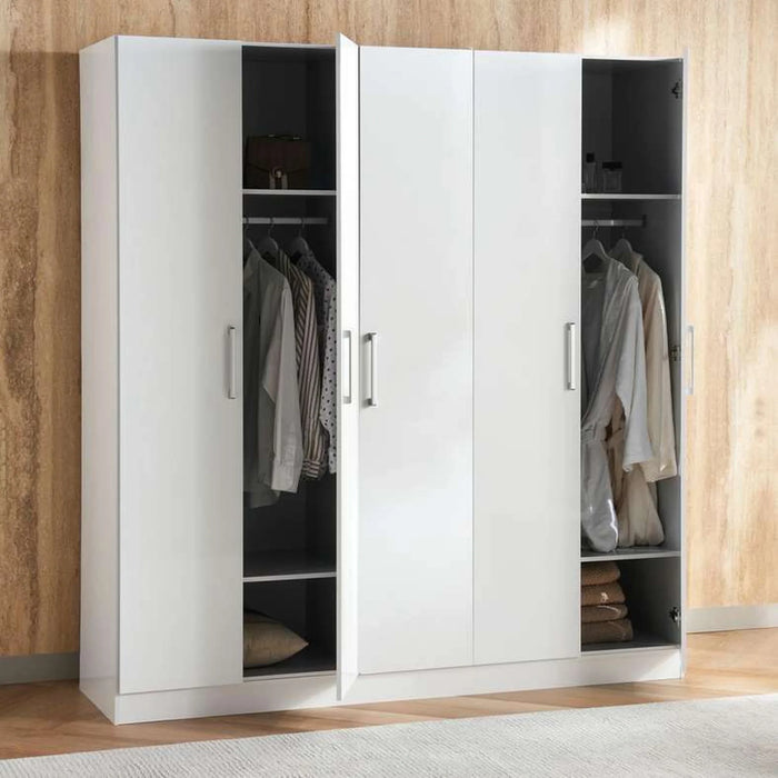 Flexo 5 Door Wardrobe - White