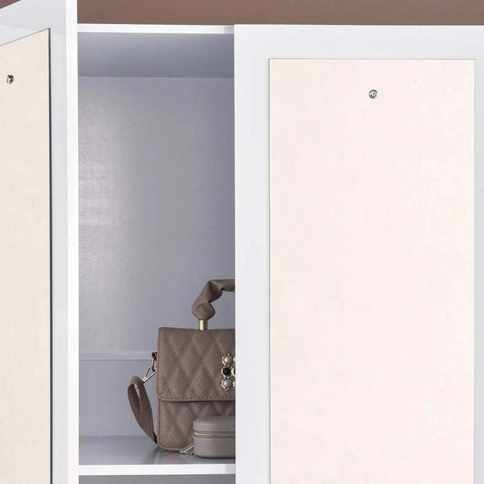 Flexo 6 Door Wardrobe With Mirror - White