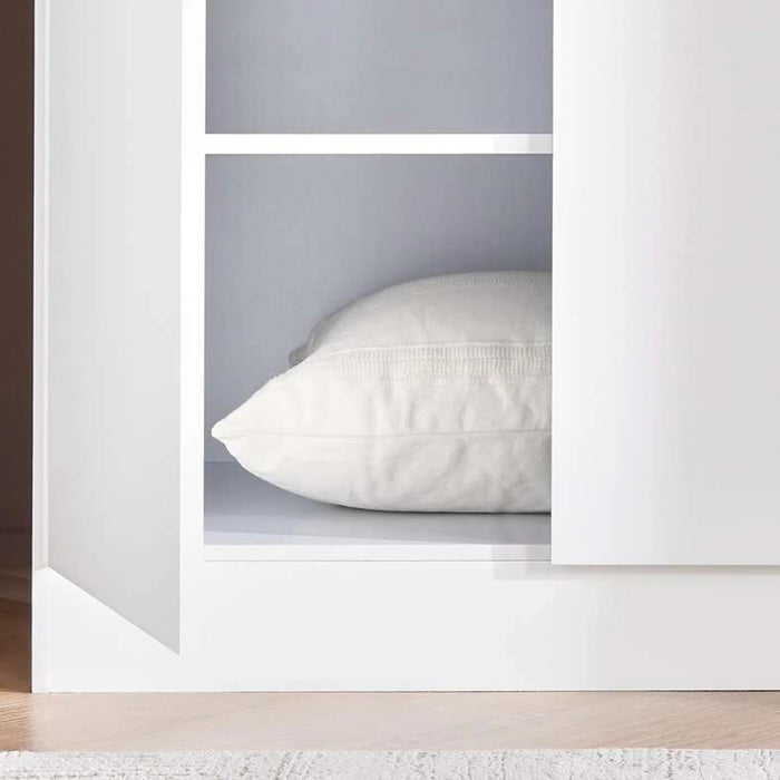 Flexo 6 Door Wardrobe With Mirror - White