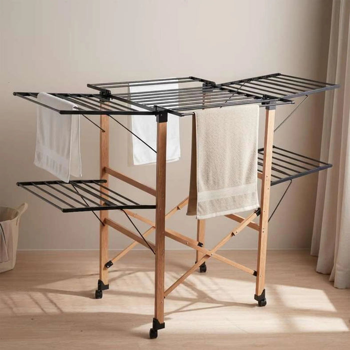 Flexora Foldable Cloth Dryer With 25M Drying Space 159X83X110Cm -Black Pan Home