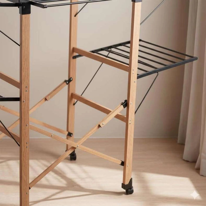 Flexora Foldable Cloth Dryer With 25M Drying Space 159X83X110Cm -Black Pan Home
