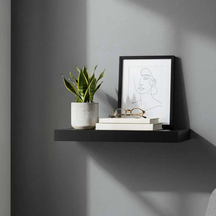 Floating Wall Shelf 25Cm - Black Pan Home