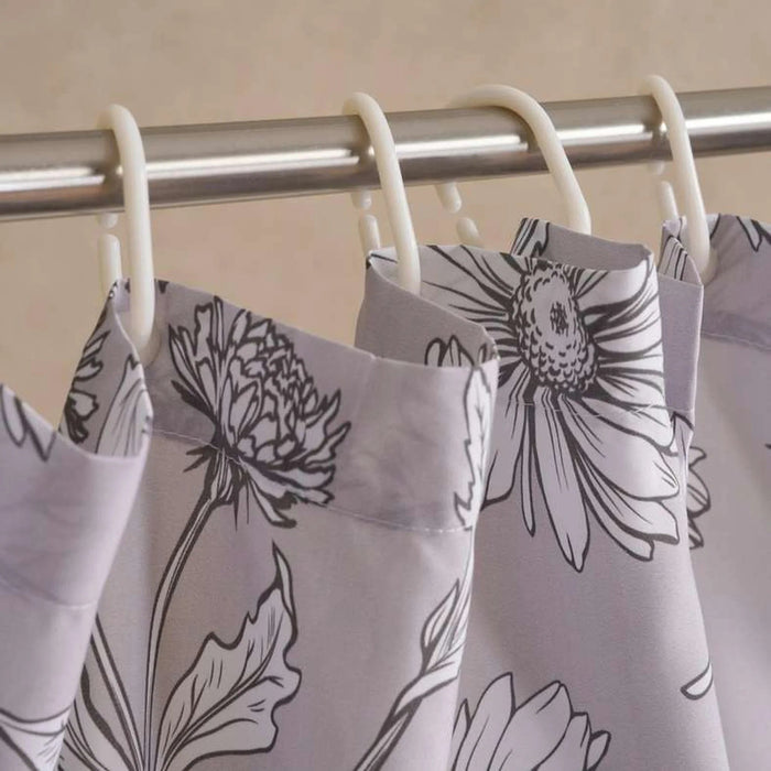 Flora Printed Shower Curtain 180X180Cm-Grey Pan Home