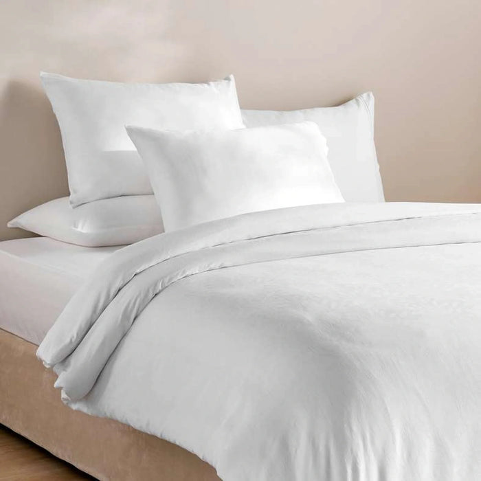 Floral Jacquard King 3-Piece Duvet Cover Set 230X220Cm - White