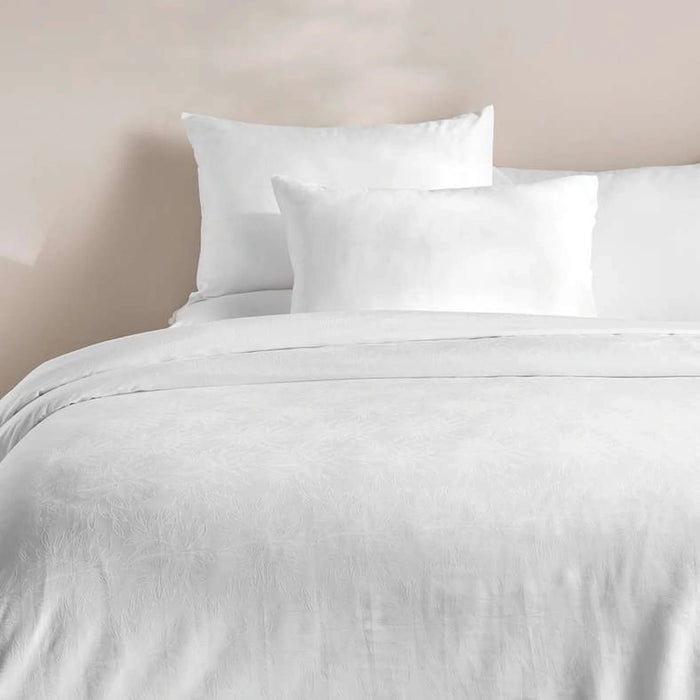 Floral Jacquard King 3-Piece Duvet Cover Set 230X220Cm - White