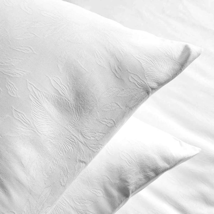 Floral Jacquard King 3-Piece Duvet Cover Set 230X220Cm - White
