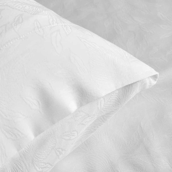 Floral Jacquard King 3-Piece Duvet Cover Set 230X220Cm - White