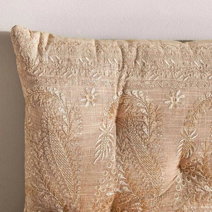 Floral Paisley Embroidered 4-Piece Majlis Set 70X90X10Cm - Beige Pan Home