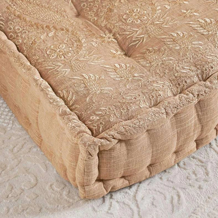 Floral Paisley Embroidered 4-Piece Majlis Set 70X90X10Cm - Beige Pan Home