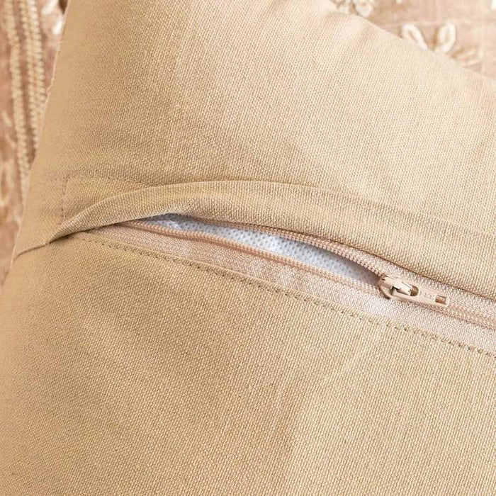 Floral Paisley Embroidered Filled Cushion 35X60Cm - Beige
