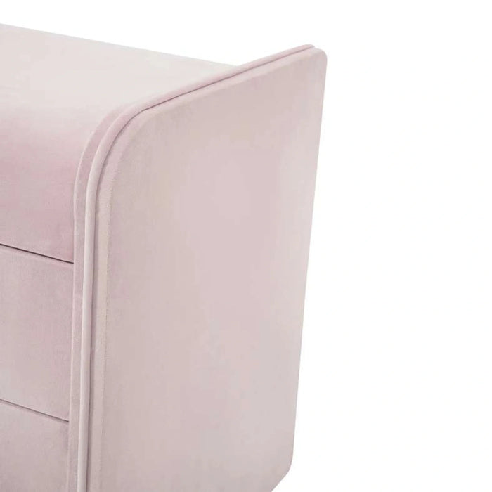 Floral Princess Kids Nightstand With 2 Drawers Upholstered - Pink