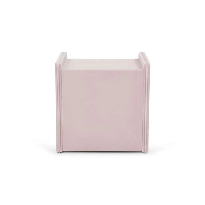 Floral Princess Kids Nightstand With 2 Drawers Upholstered - Pink