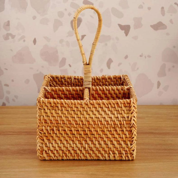 Floresta Rattan Cutlery Holder 18X18X27Cm- Natural