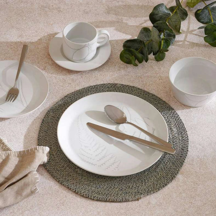 Florian Stoneware Tea Cup & Saucer 270Ml -White