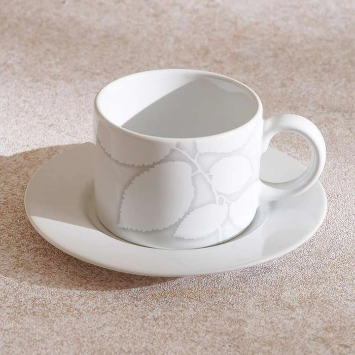 Florian Stoneware Tea Cup & Saucer 270Ml -White
