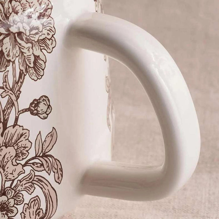 Florian Wren Tea Pot 1L -White & Brown Pan Home