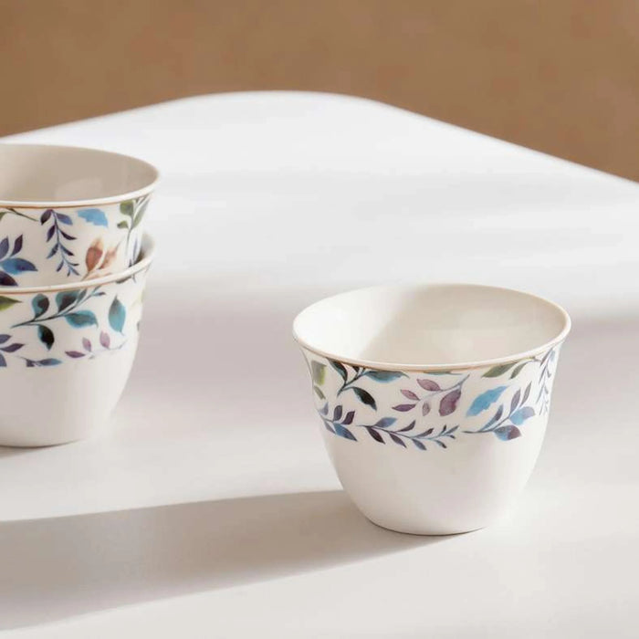 Florinio 6-Piece Kahwa Cup 80Ml -White Blue