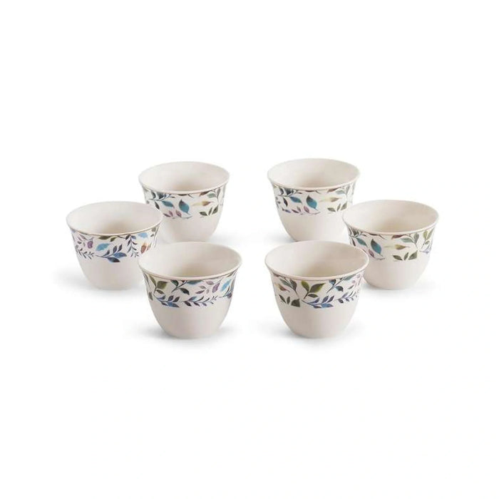 Florinio 6-Piece Kahwa Cup 80Ml -White Blue