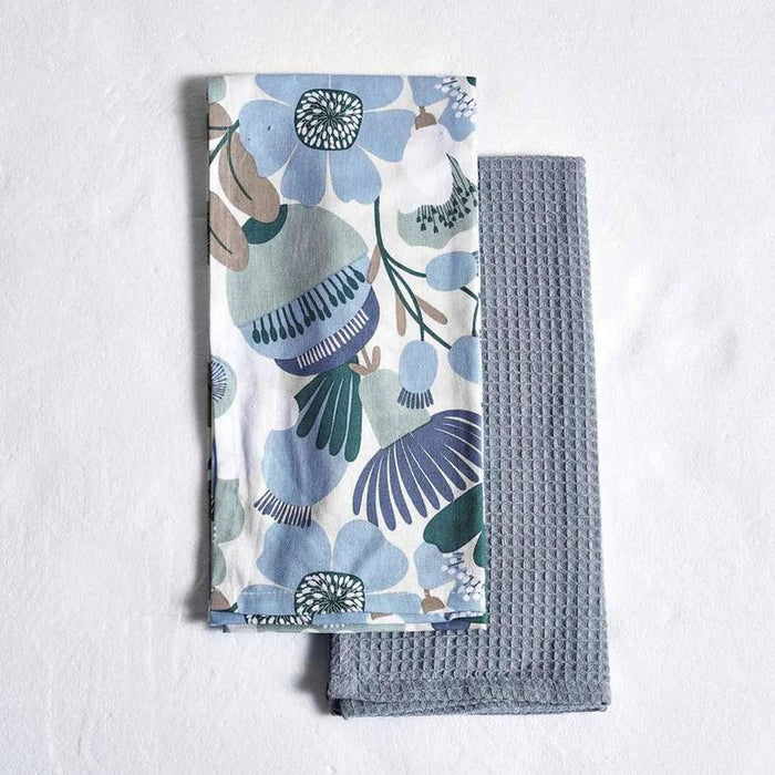 Floro Printed 2Piece Kitchen Towel Set 50X70Cm - Green