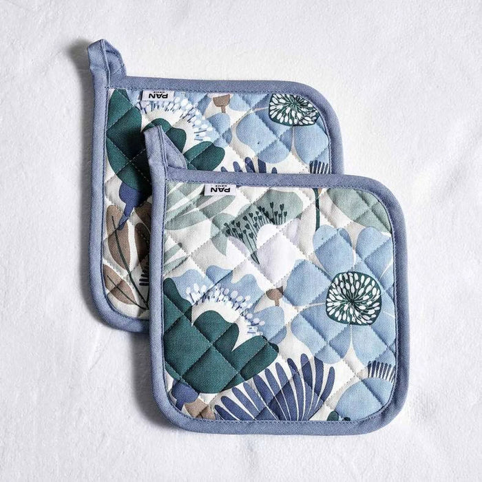Floro Printed 2Piece Pot Holder Set 20X20Cm - Green