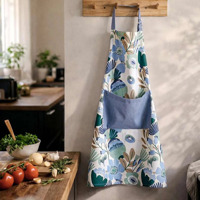 Floro Printed Apron 63X79Cm - Green