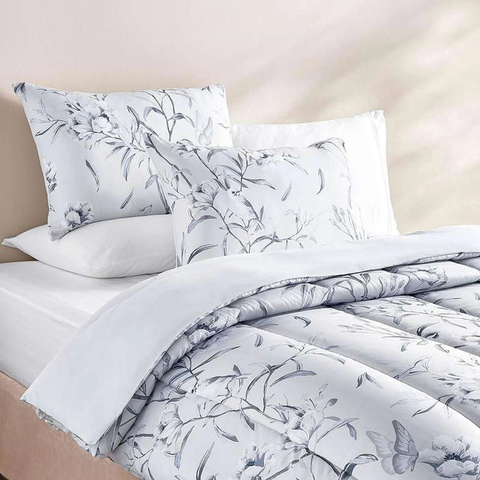 Foliage 3-Piece King Comforter Set 240X260Cm - Grey