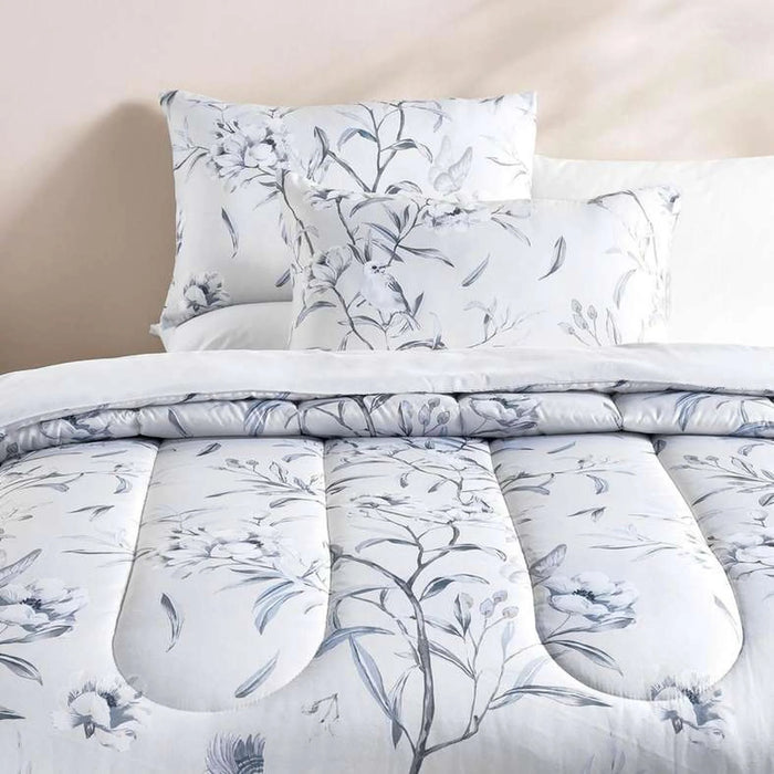 Foliage 3-Piece King Comforter Set 240X260Cm - Grey
