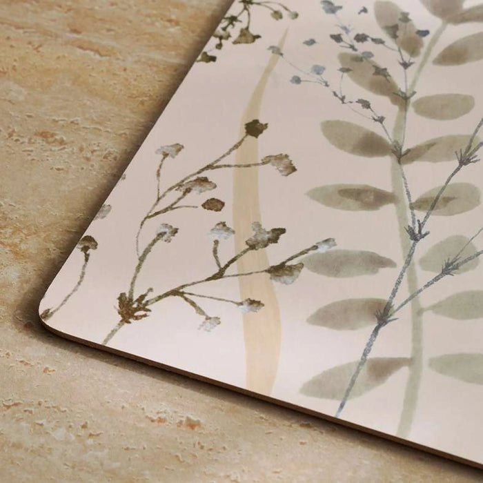 Foliage 4Piece Corkback Placemat Set 30X40Cm - Green