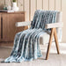 Foliage Printed Flannel Blanket - Blue Pan Home