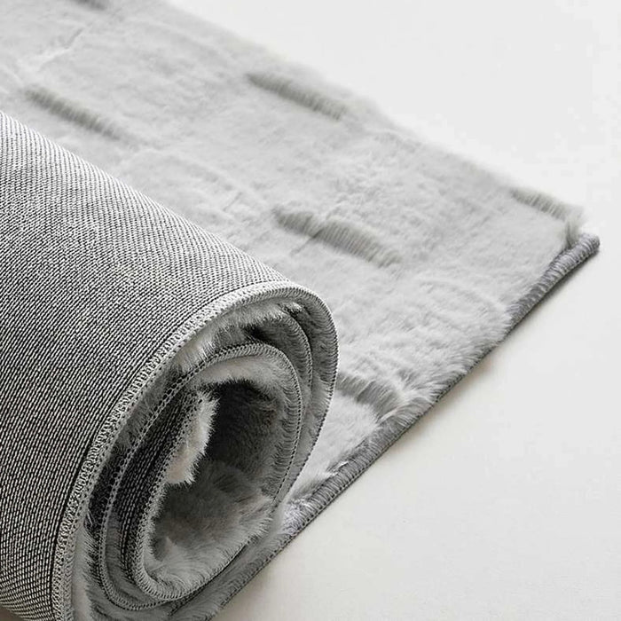 Fontana Soft Touch Shaggy Rug Dia 120Cm - Silver Pan Home