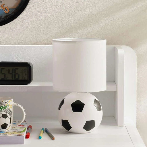 Football E14 Ceramic Table Lamp Dia 16X27.5Cm - Black Pan Home