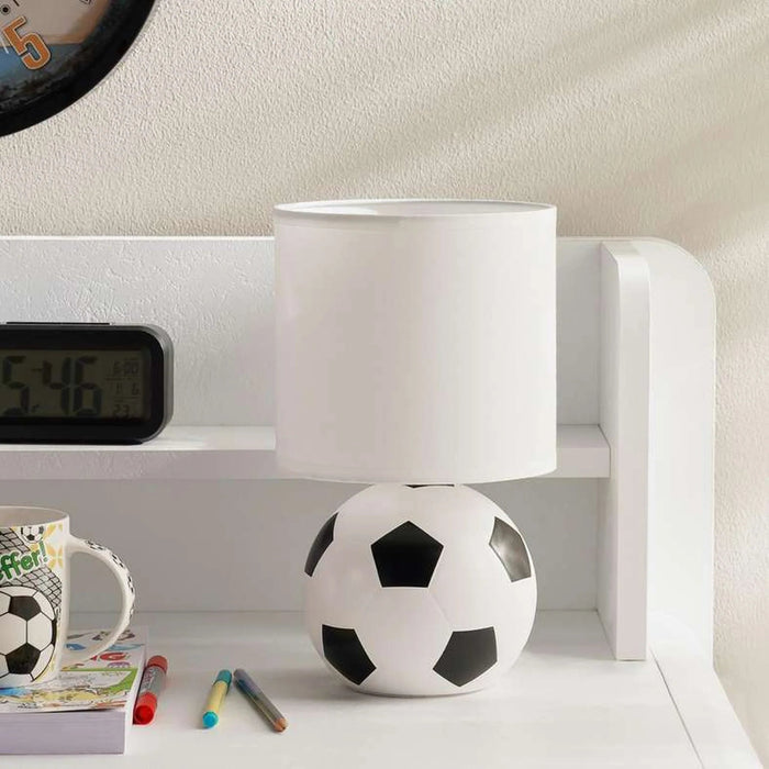 Football E14 Ceramic Table Lamp Dia 16X27.5Cm - Black Pan Home