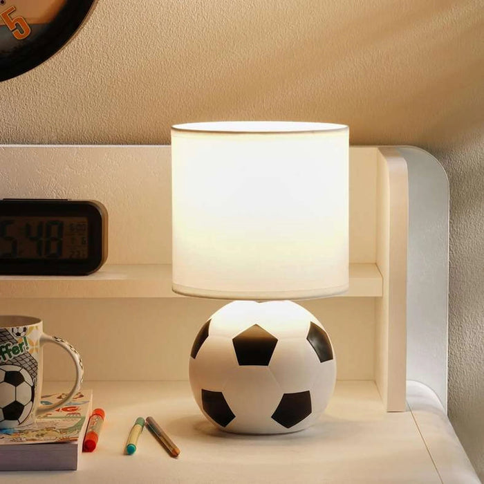 Football E14 Ceramic Table Lamp Dia 16X27.5Cm - Black Pan Home
