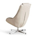 Beige armchair with a chrome base on a white background