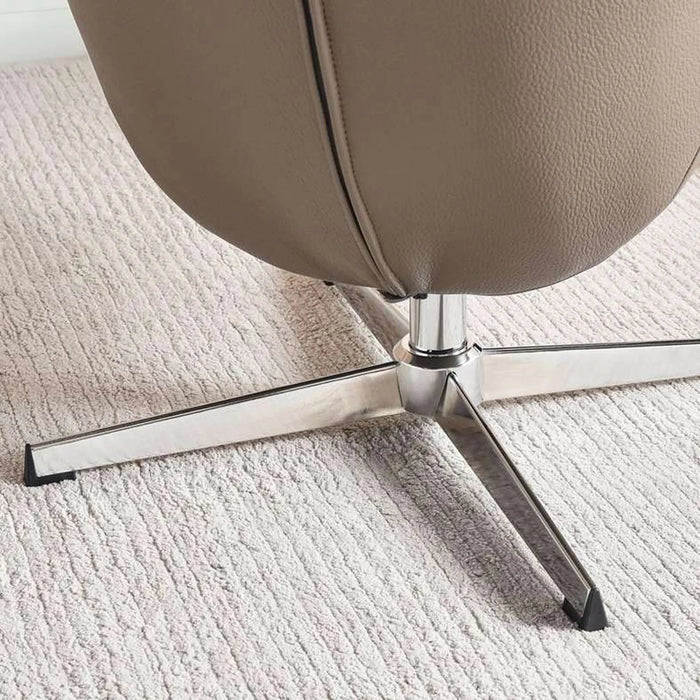 Formal Office Single Seater Sofa   Pu + Chrome Legs Brown