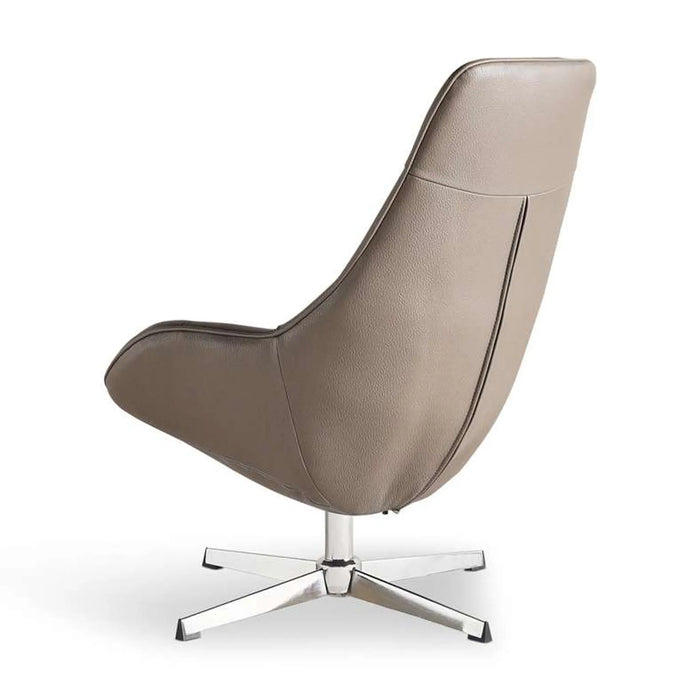 Formal Office Single Seater Sofa   Pu + Chrome Legs Brown