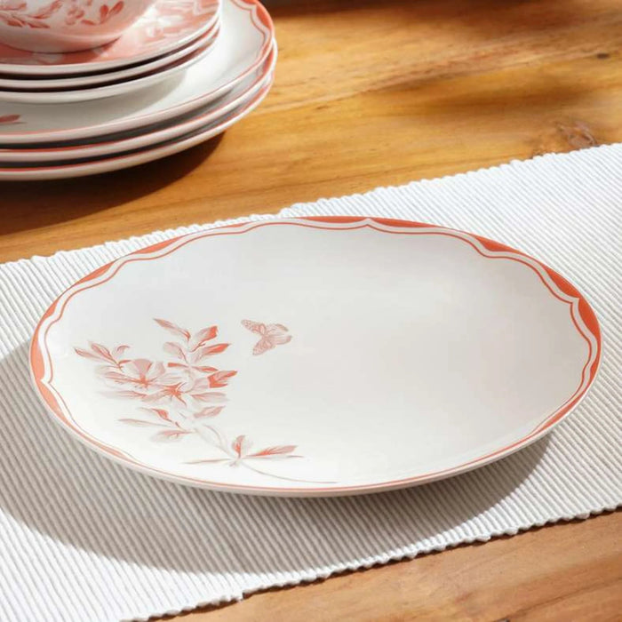 Forsythia 12-Piece Porcelain Dinner Set -Peach Pan Home